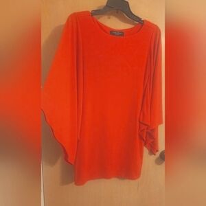 Guess mini red orange color short dress with flare sleeves size S